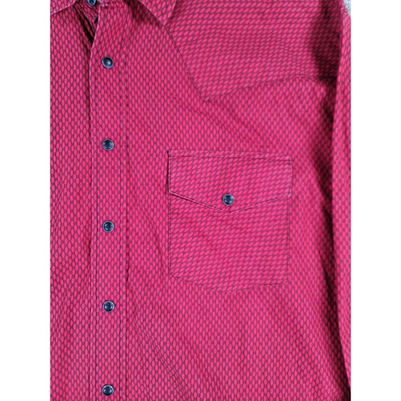 CINCH Classic Cowboy Collection Mens Red Geometric Western Shirt Pearl Snap Sz L - Picture 5 of 11